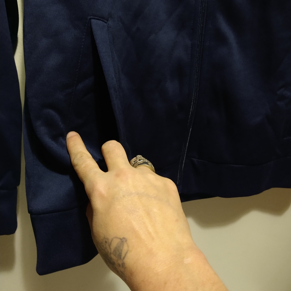 Club Room Blue Crossbody Stripe Track Jacket - Picture 4 of 12